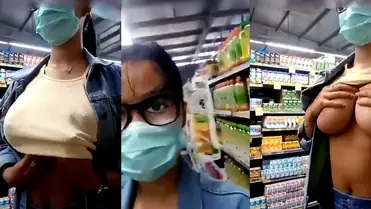 Siskaeee Pamer Dada Di Supermarket Viral Hot poster